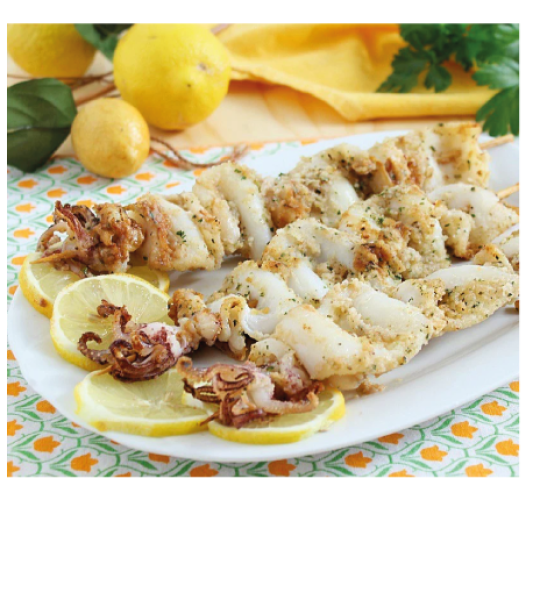 BROCHETTES DE CALAMAR GRILLE